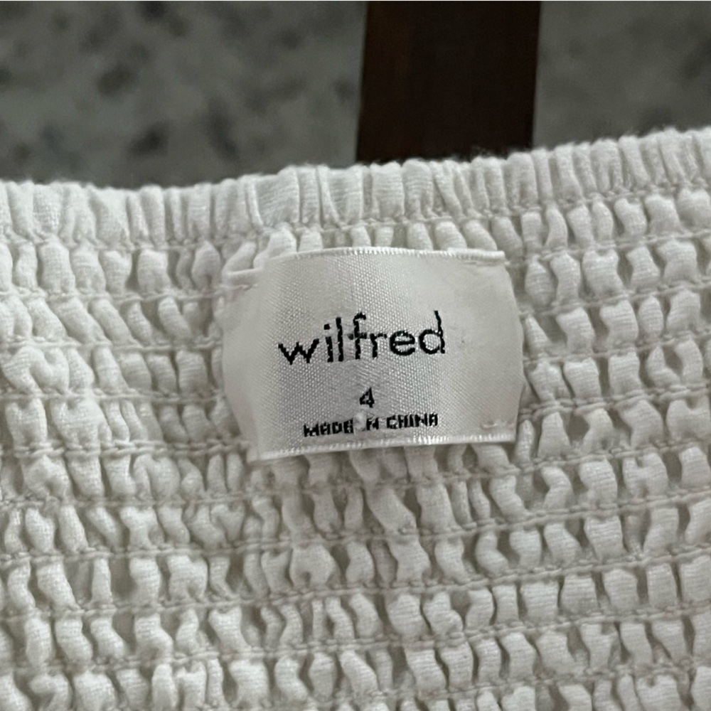 Aritzia Wilfred Rosalie Linen Button Down Dress White Summer Vacation Sz 4 - Picture 10 of 11